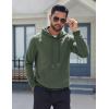 imageCOOFANDY Mens Fleece Hoodie Long Sleeve Hooded Sweatshirt Casual Basic Essential Drawstring Pullover Hoodie With PocketArmy Green