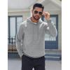 imageCOOFANDY Mens Fleece Hoodie Long Sleeve Hooded Sweatshirt Casual Basic Essential Drawstring Pullover Hoodie With PocketGray