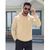 imageCOOFANDY Mens Fleece Hoodie Long Sleeve Hooded Sweatshirt Casual Basic Essential Drawstring Pullover Hoodie With PocketKhaki