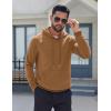 imageCOOFANDY Mens Fleece Hoodie Long Sleeve Hooded Sweatshirt Casual Basic Essential Drawstring Pullover Hoodie With PocketLight Brown