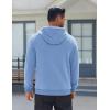 imageCOOFANDY Mens Fleece Hoodie Long Sleeve Hooded Sweatshirt Casual Basic Essential Drawstring Pullover Hoodie With PocketSky Blue