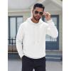 imageCOOFANDY Mens Fleece Hoodie Long Sleeve Hooded Sweatshirt Casual Basic Essential Drawstring Pullover Hoodie With PocketWhite