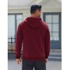 imageCOOFANDY Mens Fleece Hoodie Long Sleeve Hooded Sweatshirt Casual Basic Essential Drawstring Pullover Hoodie With PocketWine Red