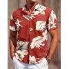 imageCOOFANDY Mens Hawaiian Shirt Short Sleeve Button Down Shirt Tropical Summer Beach ShirtFlowerred