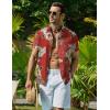 imageCOOFANDY Mens Hawaiian Shirt Short Sleeve Button Down Shirt Tropical Summer Beach ShirtFlowerred