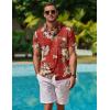 imageCOOFANDY Mens Hawaiian Shirt Short Sleeve Button Down Shirt Tropical Summer Beach ShirtFlowerred