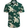 imageCOOFANDY Mens Hawaiian Shirt Short Sleeve Button Down Shirts Tropical Floral Summer Beach ShirtsGreen  Tropical Style