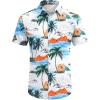 imageCOOFANDY Mens Hawaiian Shirt Short Sleeve Button Down Shirts Tropical Floral Summer Beach ShirtsWhite  Coconut Tree