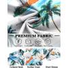 imageCOOFANDY Mens Hawaiian Shirt Short Sleeve Button Down Shirts Tropical Floral Summer Beach ShirtsWhite  Coconut Tree