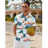 imageCOOFANDY Mens Hawaiian Shirt Short Sleeve Button Down Shirts Tropical Floral Summer Beach ShirtsWhite  Coconut Tree