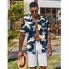 imageCOOFANDY Mens Hawaiian Shirt Short Sleeve Floral Button Down Shirts Tropical Vacation Beach Shirts with PocketNavy Blue  Flower