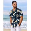 imageCOOFANDY Mens Hawaiian Shirt Short Sleeve Floral Button Down Shirts Tropical Vacation Beach Shirts with PocketNavy Blue  Flower