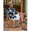 imageCOOFANDY Mens Hawaiian Shirt Short Sleeve Floral Button Down Shirts Tropical Vacation Beach Shirts with PocketNavy Blue  Flower