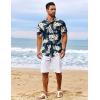imageCOOFANDY Mens Hawaiian Shirt Short Sleeve Floral Button Down Shirts Tropical Vacation Beach Shirts with PocketNavy Blue  Flower