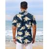 imageCOOFANDY Mens Hawaiian Shirt Short Sleeve Floral Button Down Shirts Tropical Vacation Beach Shirts with PocketNavy Blue  Flower