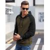 imageCOOFANDY Mens Hoodies Pullover Casaul Long Sleeve Drawstring Waffle Knit Hooded Sweatshirt with Kanga PocketGreenblack