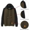 imageCOOFANDY Mens Hoodies Pullover Casaul Long Sleeve Drawstring Waffle Knit Hooded Sweatshirt with Kanga PocketGreenblack