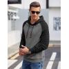 imageCOOFANDY Mens Hoodies Pullover Casaul Long Sleeve Drawstring Waffle Knit Hooded Sweatshirt with Kanga PocketRedblack