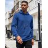 imageCOOFANDY Mens Hoodies Sweatshirts Long Sleeve Fashion Waffle Knit Pullover Hoodie with PocketBlue