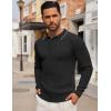 imageCOOFANDY Mens Knit Polo Shirts Long Sleeve Casual Button Down Ribbed Polo Shirt Fashion Golf ShirtsBlack  White Edge