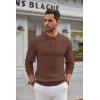 imageCOOFANDY Mens Knit Polo Shirts Long Sleeve Casual Button Down Ribbed Polo Shirt Fashion Golf ShirtsBrown