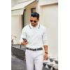 imageCOOFANDY Mens Knit Polo Sweater Casual Long Sleeve Polo Sweater Lightweight Button Down Golf Pullover SweatersWhite