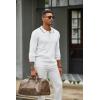imageCOOFANDY Mens Knit Polo Sweater Casual Long Sleeve Polo Sweater Lightweight Button Down Golf Pullover SweatersWhite