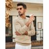imageCOOFANDY Mens Knit Polo Sweater Long Sleeve Polos Lightweight Casual Dress Pullover SweatersKhaki