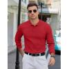 imageCOOFANDY Mens Knit Polo Sweater Long Sleeve Polos Lightweight Casual Dress Pullover SweatersRed