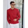 imageCOOFANDY Mens Knit Polo Sweater Long Sleeve Polos Lightweight Casual Dress Pullover SweatersRed