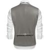 imageCOOFANDY Mens Leather Suit Vest Slim Fit Casual Western Vest Jacket Lightweight VNeck Dress WaistcoatsDark Grey