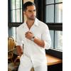 imageCOOFANDY Mens Linen Long Sleeve Shirts Casual Button Down Untucked Shirt Vacation Wedding Shirts with PocketWhite