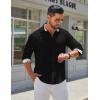 imageCOOFANDY Mens Long Sleeve Button Down Shirts Casual Untucked Shirt Regular Fit Dress ShirtBlack