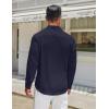 imageCOOFANDY Mens Long Sleeve Button Down Shirts Casual Untucked Shirt Regular Fit Dress ShirtDark Blue