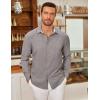 imageCOOFANDY Mens Long Sleeve Button Down Shirts Casual Untucked Shirt Regular Fit Dress ShirtLight Grey