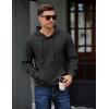 imageCOOFANDY Mens Long Sleeve Hooded Sweatshirt Casual Lightweight Hoodies Pullover Textured Drawstring Hoodie with Kanga PocketBlack