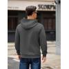 imageCOOFANDY Mens Long Sleeve Hooded Sweatshirt Casual Lightweight Hoodies Pullover Textured Drawstring Hoodie with Kanga PocketDark Gray
