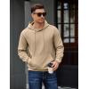 imageCOOFANDY Mens Long Sleeve Hooded Sweatshirt Casual Lightweight Hoodies Pullover Textured Drawstring Hoodie with Kanga PocketKhaki