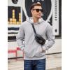 imageCOOFANDY Mens Long Sleeve Hooded Sweatshirt Casual Lightweight Hoodies Pullover Textured Drawstring Hoodie with Kanga PocketLight Gray