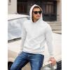 imageCOOFANDY Mens Long Sleeve Hooded Sweatshirt Casual Lightweight Hoodies Pullover Textured Drawstring Hoodie with Kanga PocketWhite