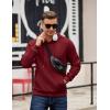 imageCOOFANDY Mens Long Sleeve Hooded Sweatshirt Casual Lightweight Hoodies Pullover Textured Drawstring Hoodie with Kanga PocketWine Red