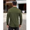 imageCOOFANDY Mens Long Sleeve Polo Shirt Casual Dress Button Polo T Shirt with Pocket Basic Lightweight Collared Golf ShirtArmy Green
