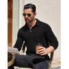 imageCOOFANDY Mens Long Sleeve Polo Shirt Casual Dress Button Polo T Shirt with Pocket Basic Lightweight Collared Golf ShirtBlack