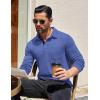 imageCOOFANDY Mens Long Sleeve Polo Shirt Casual Dress Button Polo T Shirt with Pocket Basic Lightweight Collared Golf ShirtBlue