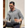 imageCOOFANDY Mens Long Sleeve Polo Shirt Casual Dress Button Polo T Shirt with Pocket Basic Lightweight Collared Golf ShirtGrey