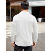 imageCOOFANDY Mens Long Sleeve Polo Shirt Casual Dress Button Polo T Shirt with Pocket Basic Lightweight Collared Golf ShirtWhite