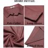 imageCOOFANDY Mens Long Sleeve Polo Shirt Casual Dress Button Polo T Shirt with Pocket Basic Lightweight Collared Golf ShirtWine Red