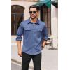 imageCOOFANDY Mens Long Sleeve Shirts Casual Button Down Shirt Wrinkle Free Dress Shirt with PocketBlue