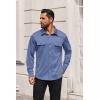 imageCOOFANDY Mens Long Sleeve Shirts Casual Button Down Shirt Wrinkle Free Dress Shirt with PocketBlue