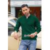 imageCOOFANDY Mens Quarter Button Sweater Lightweight Mock Neck Pullover Sweater Fashion Casual Knitted Waffle Henley SweaterDark Green